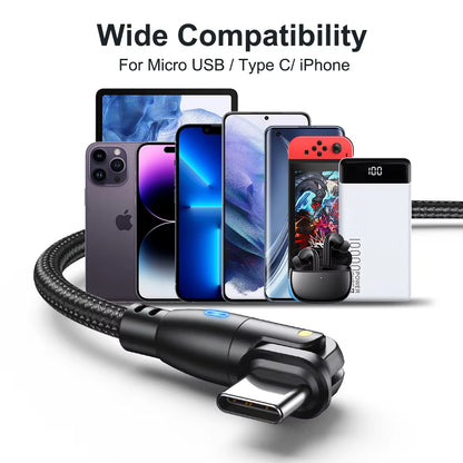 USB Type C Cable for Realme Huawei P30 3A Fast Charging Data Cord for Samsung Oneplus Poco F3 Iphone Charger Micro USB Wire